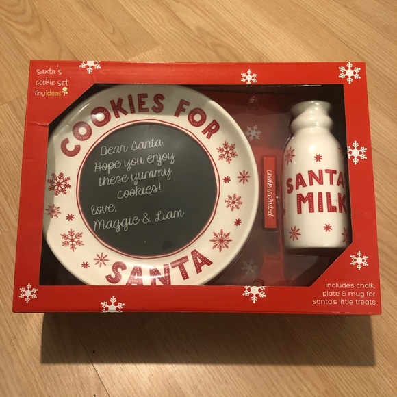 Santa cookie and milk set with chalkboard message - Picture 2 of 4